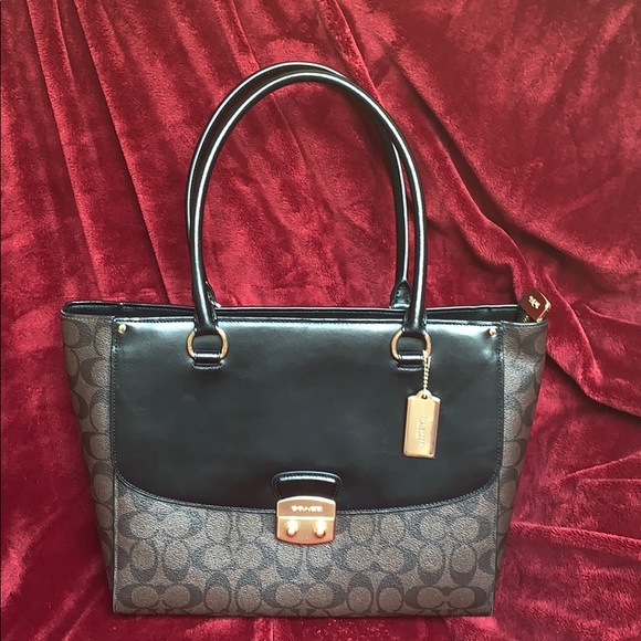Coach Handbags - Coach Monogram Leather Tote - New